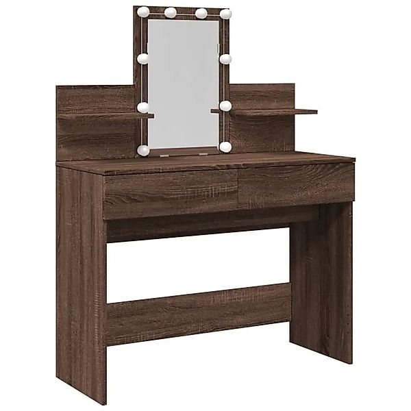 vidaXL Schminktisch Schminktisch mit LED Braun Eichen-Optik 100x40x130 cm ( günstig online kaufen
