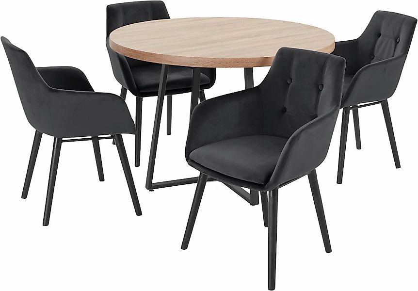 Home affaire Essgruppe 5 Stk. tlg. mit 4 Stühle günstig online kaufen