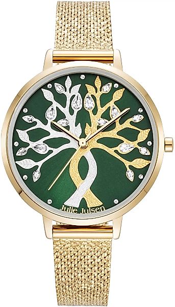 Julie Julsen Quarzuhr "Tree of Love Gold Emerald, JJW1455YGME", Lebensbaum, günstig online kaufen