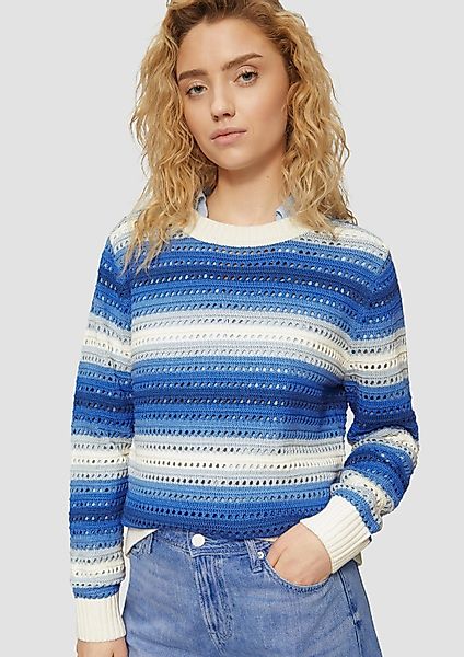 s.Oliver Longpullover Strickpullover Ajour-Pullover aus Baumwollmix günstig online kaufen