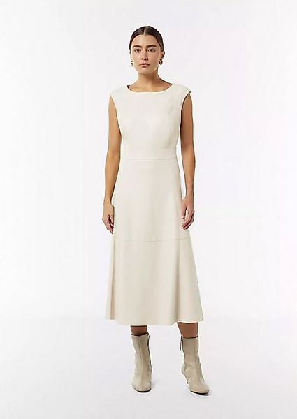 Comma Lederkleid Midikleid Midi-Kleid in Lederoptik mit Ziernähten günstig online kaufen