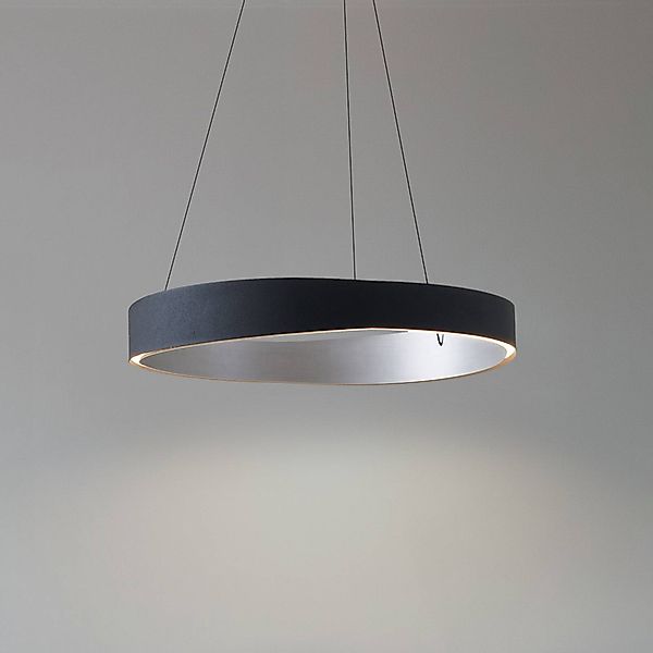 Lucande LED-Hängeleuchte Daelor, schwarz/alu, CCT, dimmbar günstig online kaufen