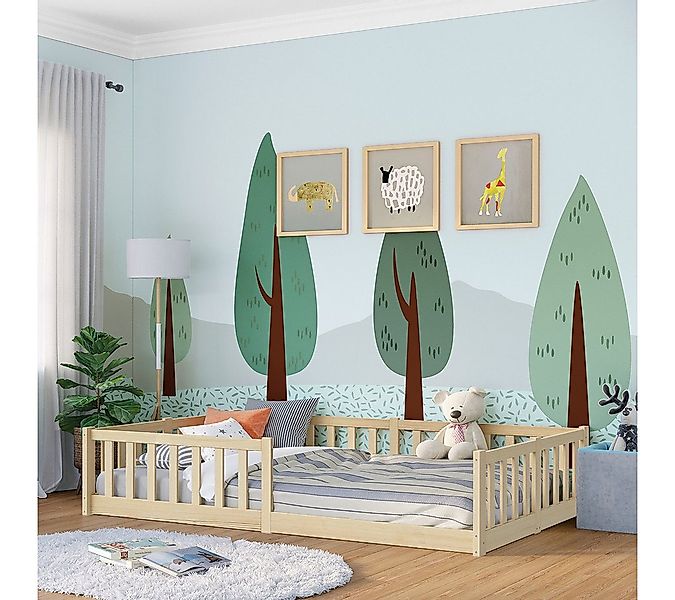 Bellabino Kinderbett Vere mit Rausfallschutz und Lattenrost (natur, Kiefer günstig online kaufen