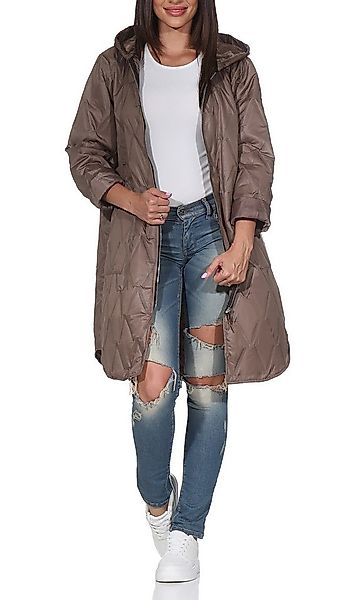 simaranda Langjacke Steppjacke lang stylischer Trenchcoat 5343 mit Kapuze günstig online kaufen