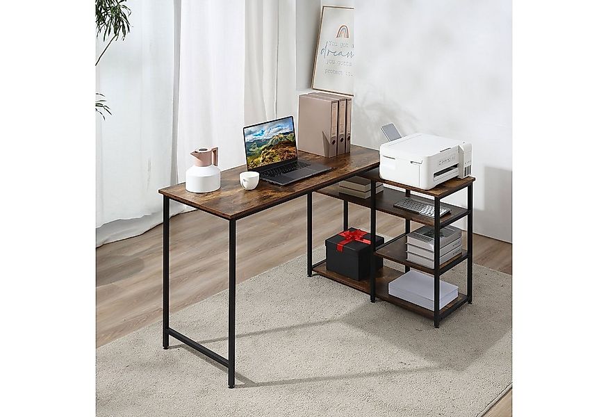 HOMCOM Eckschreibtisch L-Form PC-Tisch Computertisch (Bürotisch, 1-St., Win günstig online kaufen