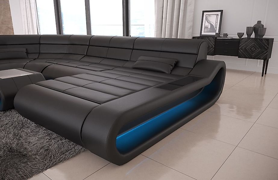 Sofa Dreams Wohnlandschaft Ledercouch Leder Sofa Concept U Form Ledersofa, günstig online kaufen