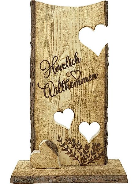 BADEKO Gartenfigur Badeko Holzständer Doppelherz 75 x 45 cm braun günstig online kaufen
