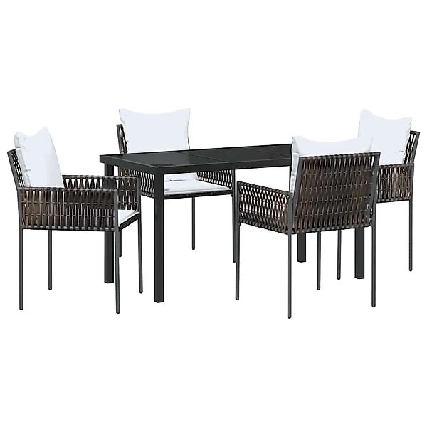 vidaXL Garten Essgruppe 5-Tlg Braun Poly Rattan 3379095 günstig online kaufen