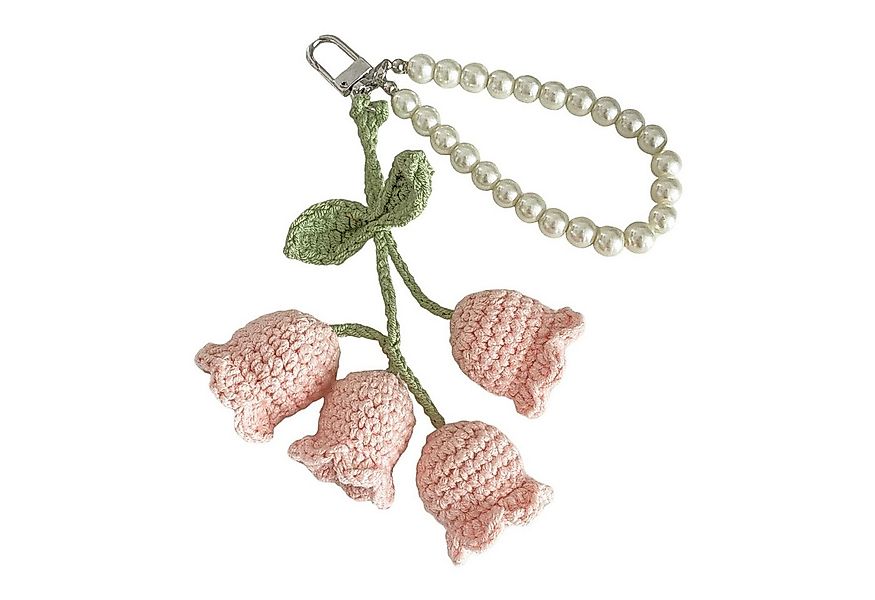 Refttenw Schlüsselanhänger Handgehäkelt Blüten Schlüssel Anhänger Rucksack- günstig online kaufen