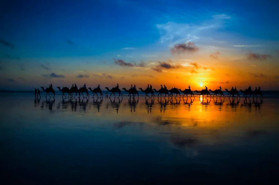 Papermoon Fototapete »Photo-Art LOUISE WOLBERS, SUNSET CAMEL RIDE« günstig online kaufen