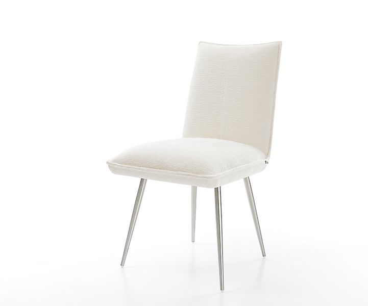 Esszimmerstuhl Lelio-Flex Bouclé Soft Beige 4-Fuß konisch Edelstahl Taschen günstig online kaufen