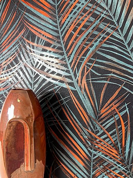 Newroom Vliestapete, Schwarz Tapete Modern Dschungel günstig online kaufen