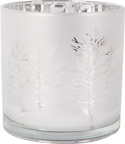 Trend Line Windlicht Windlicht Baum Glas Ø 15 x 15 cm silber weiß günstig online kaufen