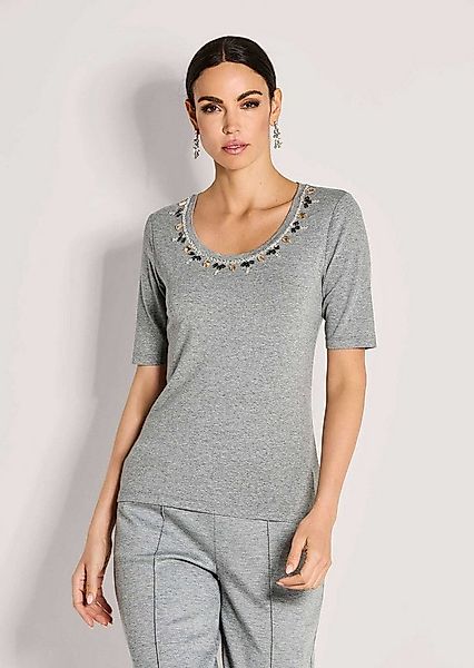MADELEINE Kurzarmshirt Elegantes Oberteil mit Schmucksteinen Rundhals, funk günstig online kaufen
