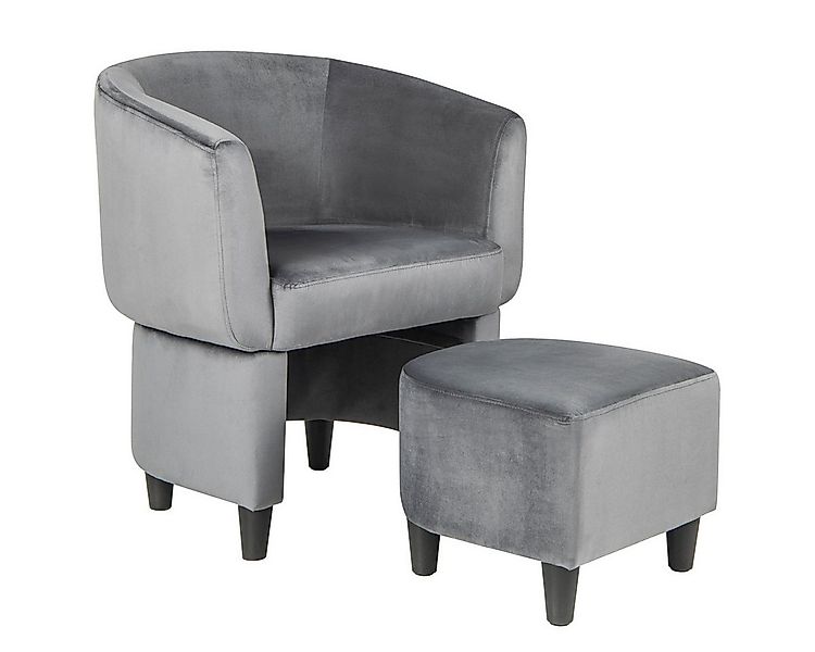 COSTWAY Relaxsessel, Sessel Samt, mit Fußhocker, gepolstert, platzsparend günstig online kaufen