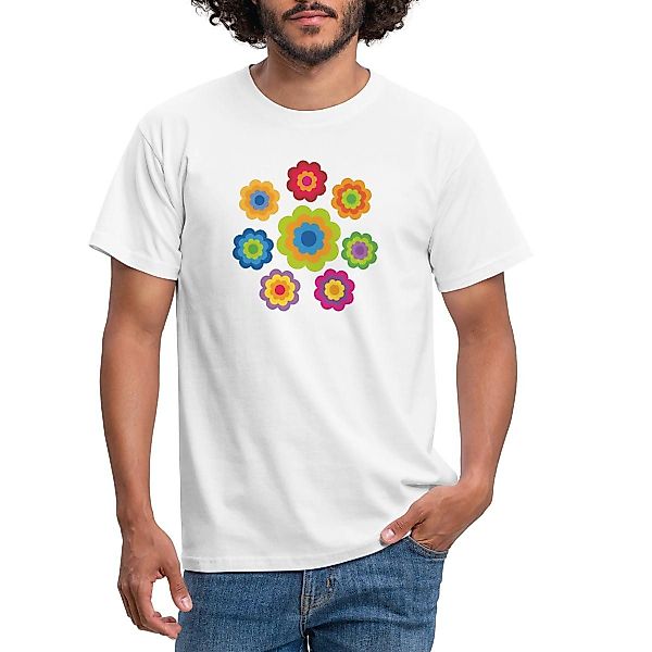 Spreadshirt T-Shirt 70er Jahre Hippie Flower günstig online kaufen