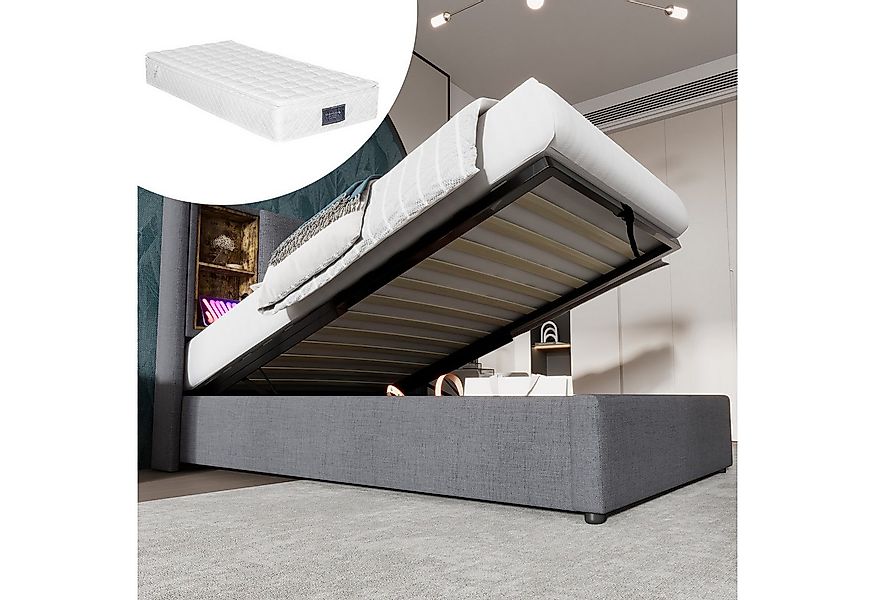 STILVORA Polsterbett 90x200 Bettgestell mit Stauraum,Jugendbett mit Lattenr günstig online kaufen