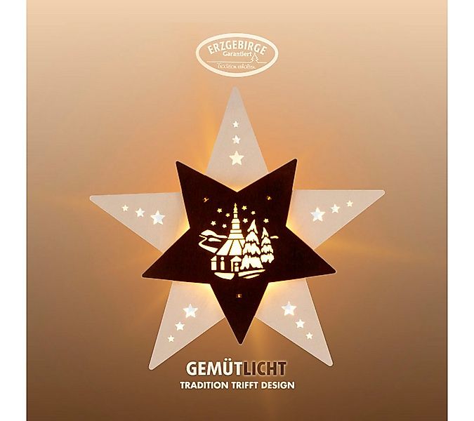 Weigla Dekostern LED Seiffener Kirche, Fensterbild, Weiẞ-BRAUN, Made in Ger günstig online kaufen