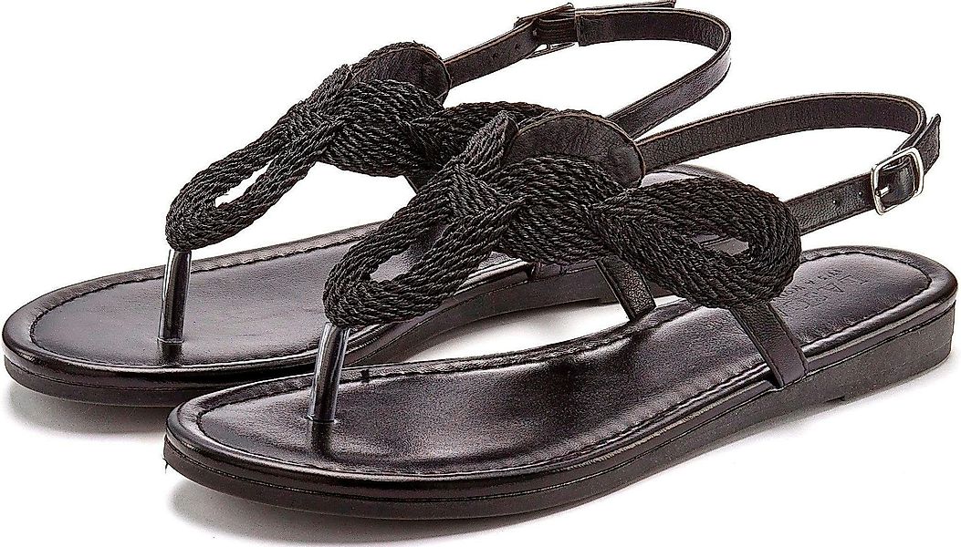 LASCANA Zehentrenner Sandale, Pantolette im Metallic-Look günstig online kaufen