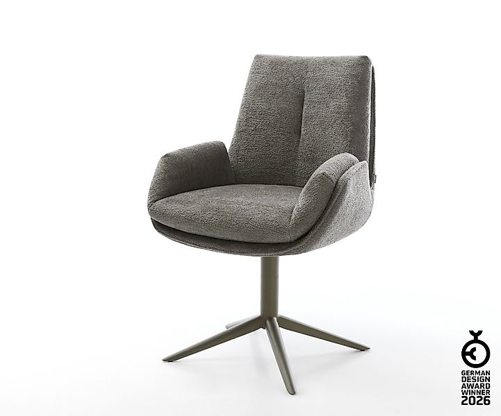 Drehstuhl Clea-Flex Bouclé Soft Schlamm Fußkreuz Effektfinish Titan 360° dr günstig online kaufen