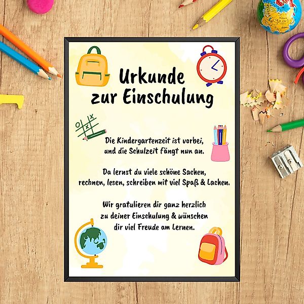 Tigerlino Poster Urkunde Einschulung Schulkind Geschenkidee günstig online kaufen
