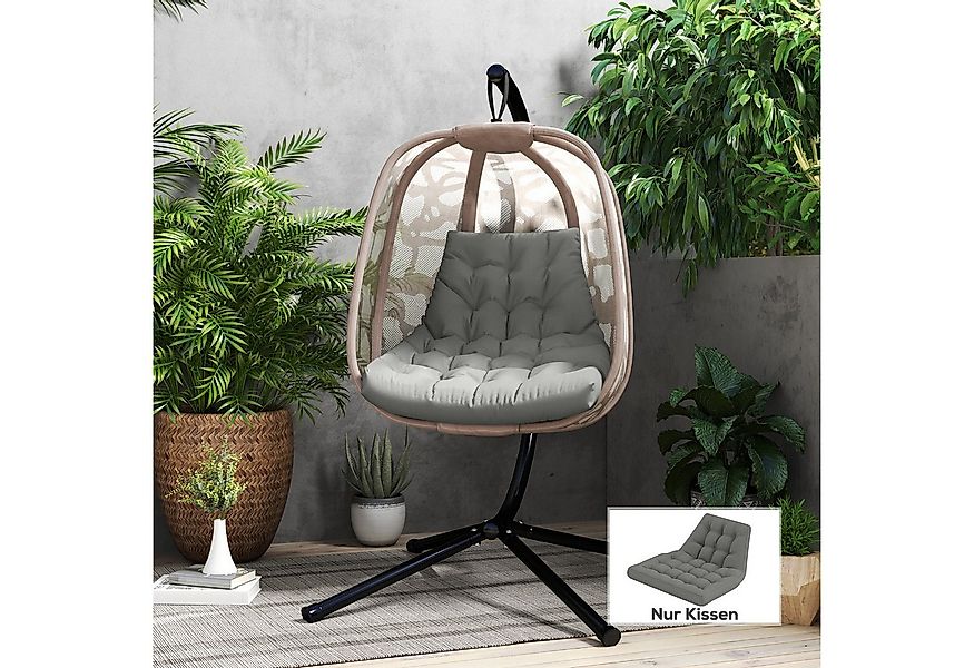 Outsunny Sitzkissen 120x100 cm, mit Rückenlehne, 8cm dick, wasserabweisend, günstig online kaufen