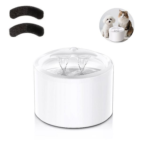 zggzerg Trinkbrunnen Wasserspender für Haustiere mit 2 Ausläufen und Filter günstig online kaufen