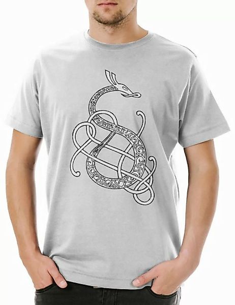 Urban Backwoods Print-Shirt Norse Snake Dragon Herren T-Shirt Raben Raven H günstig online kaufen