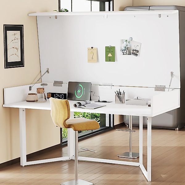 Odikalo Schreibtisch Bürotisch Esstisch, Klappbar Clamshell günstig online kaufen