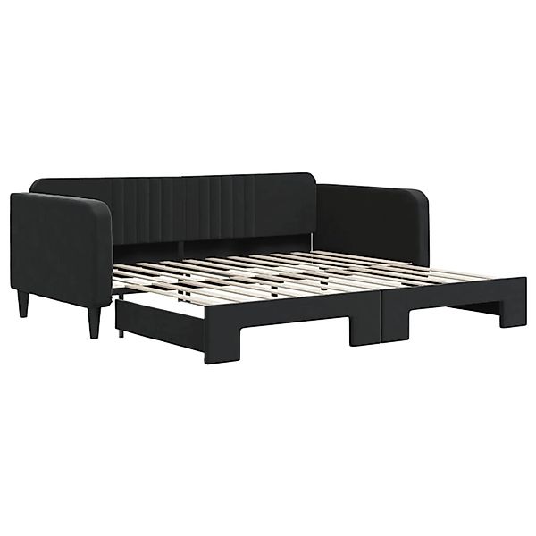 vidaXL Tagesbett Ausziehbar Schwarz 100x200 cm Samt1898352 günstig online kaufen