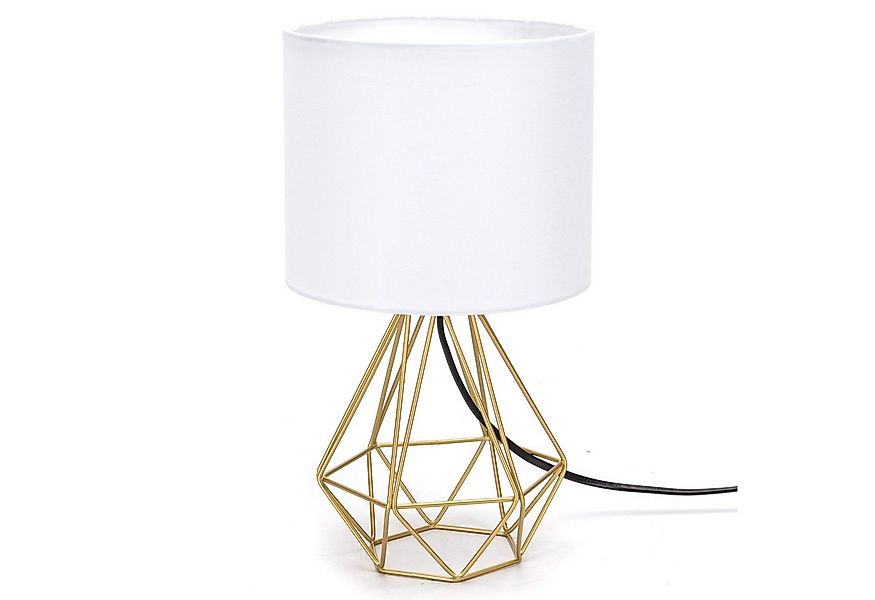 Aigostar Schreibtischlampe Tischlampe mit Weißem Stoff-Schirm und Metallfuß günstig online kaufen