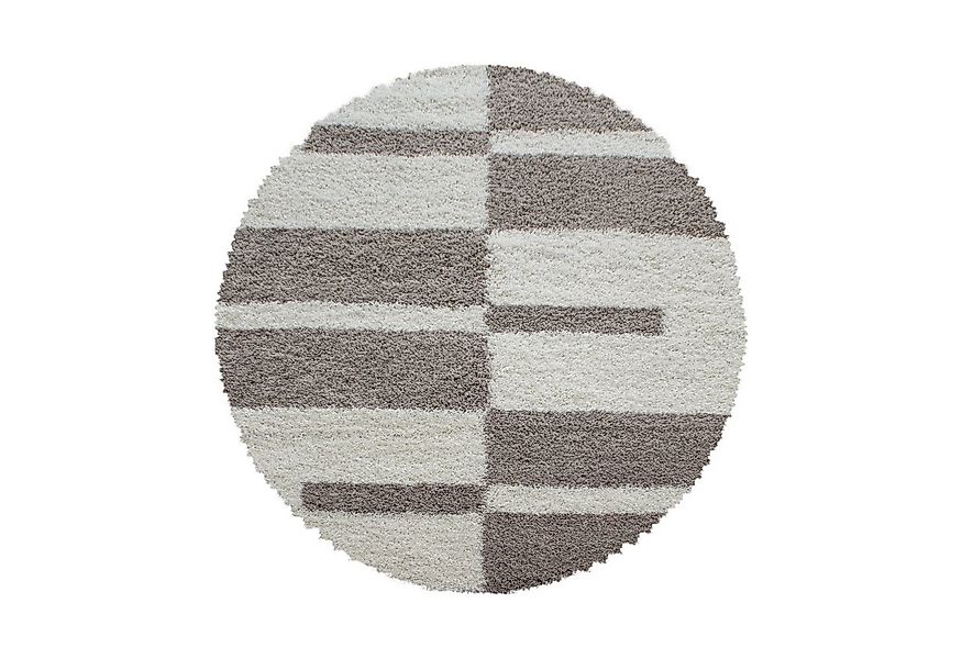 Carpettex Hochflor-Teppich Kariert Design, Rund, Höhe: 30 mm, Teppich Karie günstig online kaufen