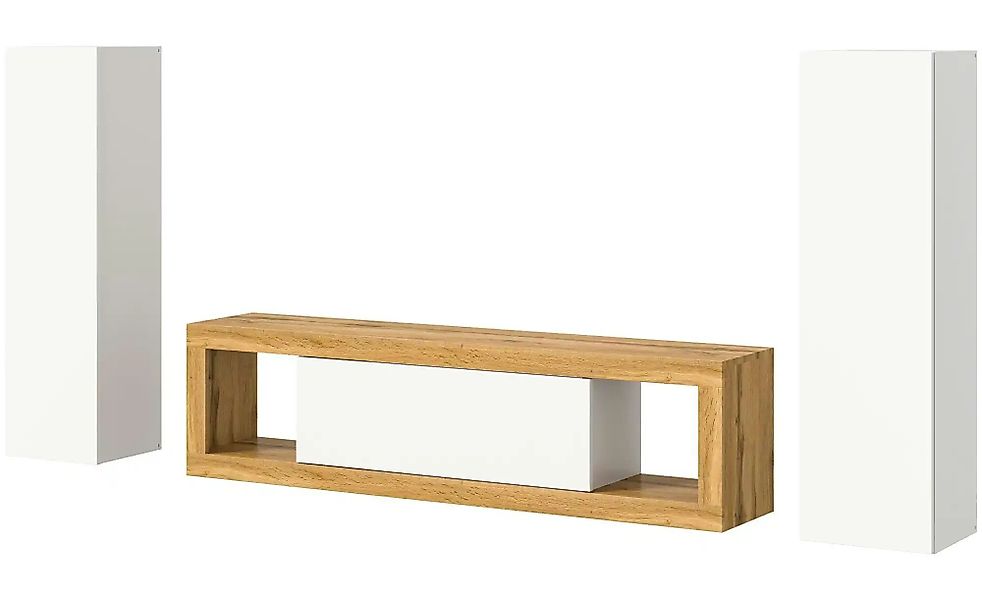 Wohnkombination hängend  Moja ¦ holzfarben ¦ Maße (cm): B: 240 H: 135 T: 30 günstig online kaufen