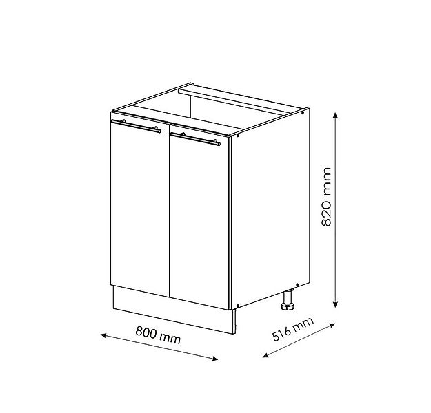 Vicco Unterschrank Fame-Line, Weiß Hochglanz/Weiß, 80 cm mit Regal, ohne Ar günstig online kaufen