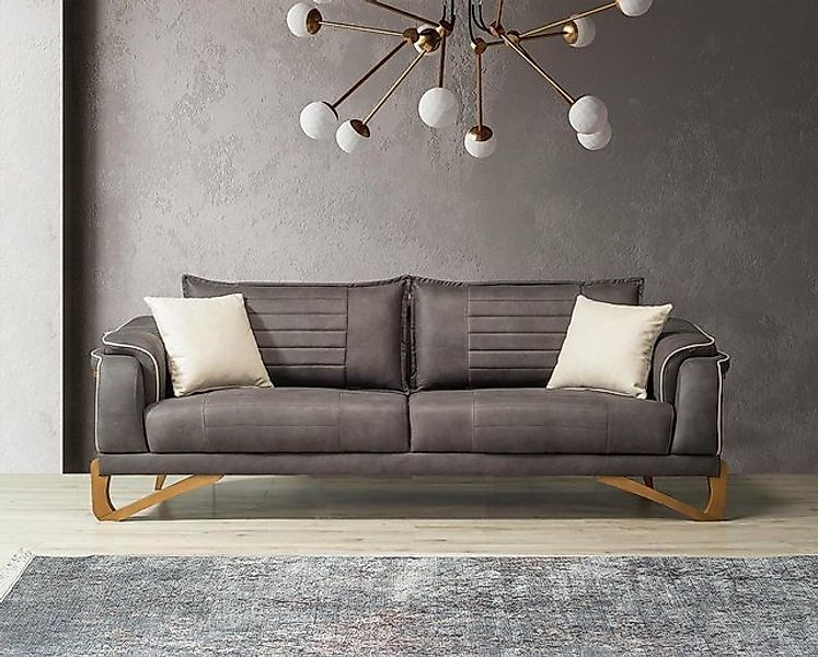 Xlmoebel Sofa Moderner 3-Sitzer in Grau aus Stoff für das Wohnzimmer von ei günstig online kaufen