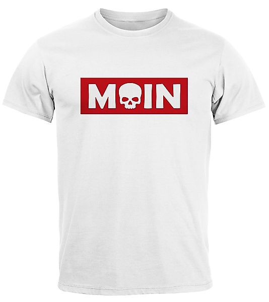 Neverless Print-Shirt Herren T-Shirt Schriftzug Moin günstig online kaufen
