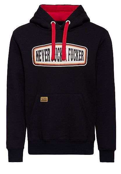 KingKerosin Kapuzenpullover Never Fuck A Fucker (1-tlg) mit Statement-Print günstig online kaufen