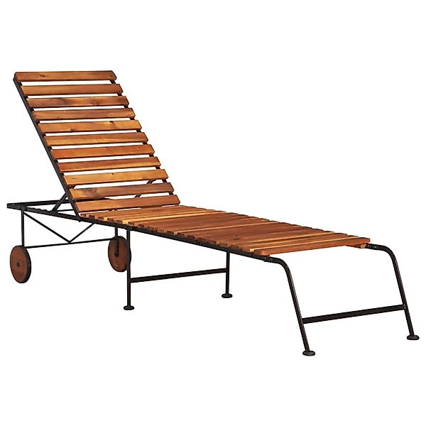 vidaXL Gartenliege Sonnenliege mit Stahlbeinen Massivholz günstig online kaufen