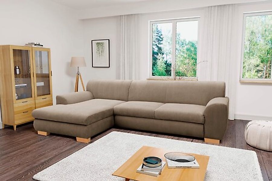 Home affaire Ecksofa »Nika zeitlos und elegant, L-Form« wahlweise mit Bettf günstig online kaufen