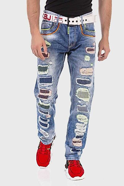 Cipo & Baxx 5-Pocket-Jeans "Jeans", mit farbigen Ziernähten günstig online kaufen