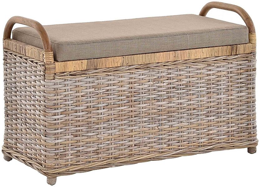Krines Home Sitzbank Rattan Bank Sitzbank Sitzhocker mit Stauraum gepolster günstig online kaufen