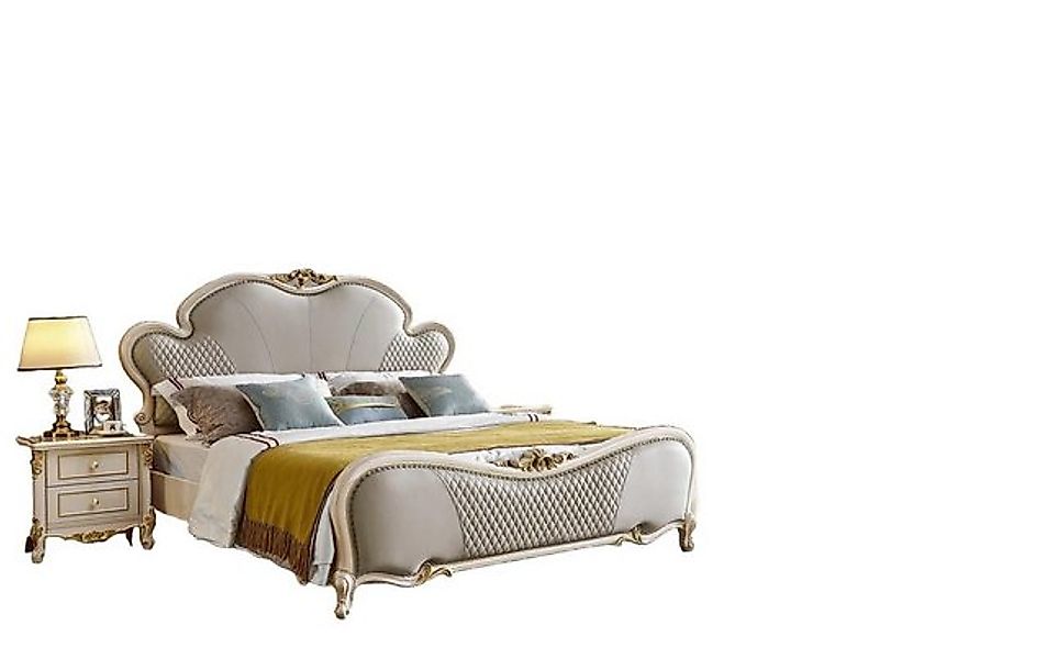 JVmoebel Bett Polster Doppel Echtholz Betten Schlaf Zimmer Grau, Made in Eu günstig online kaufen