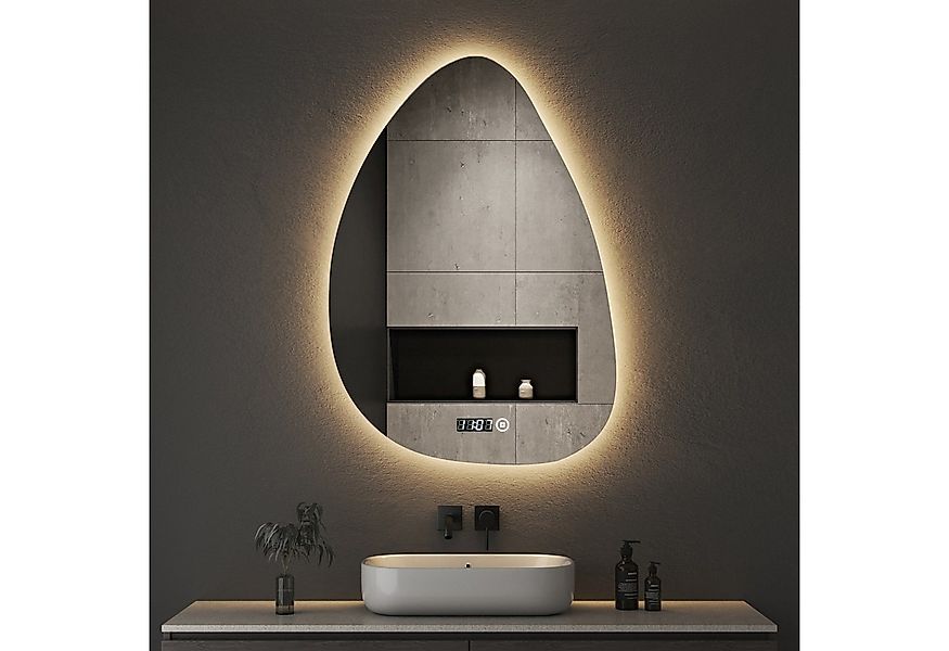 WDWRITTI Badspiegel Led 50x70 80x60 100x60 Touch Uhr dimmbar Spiegel Bad mi günstig online kaufen