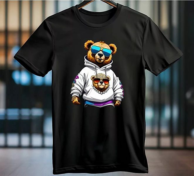 Banco Rundhalsshirt Premium T-Shirt mit coolen Bärenaufdruck Herren Rundhal günstig online kaufen