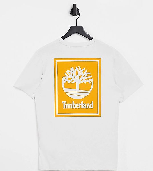 Timberland – Back Stack – T-Shirt in gebrochenem Weiß, exklusiv bei ASOS-Ne günstig online kaufen