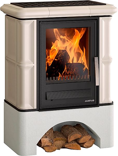 Justus Kaminofen Bavaria Ahorn Weiß inkl. Sockel 7 kW Ofenkacheln EEK: A günstig online kaufen