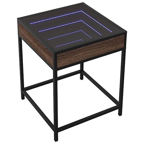 vidaXL Couchtisch mit Infinity-LED Braun Eichen-Optik 40x40x51 cm 847676 günstig online kaufen