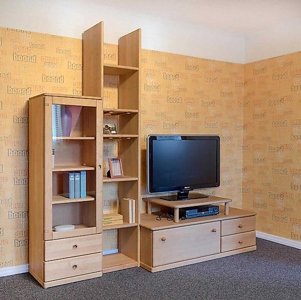 Team 7 Anbauschrank Wohnwand V-Wand Opus 1 Erle Geölt mit TV-Aufsatz günstig online kaufen