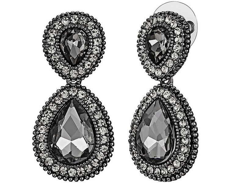 Lulu & Jane Paar Ohrstecker anthrazit, mit Glas günstig online kaufen