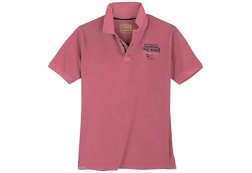 redfield Poloshirt Redfield Polo XXL Vintage Chestprint dunkelrosa günstig online kaufen